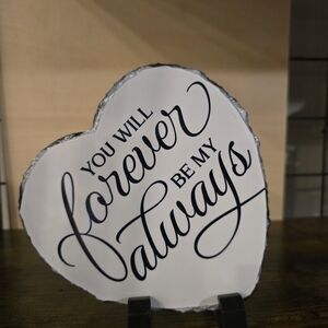 Heart-Shaped Decorative Plaque. Slate, Come with Stand